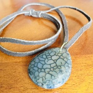Handmade boho agate stone necklace